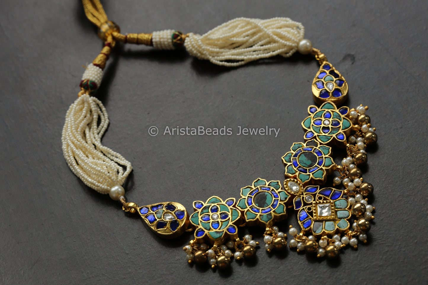 Jadau Kundan & Turquoise Stone Necklace