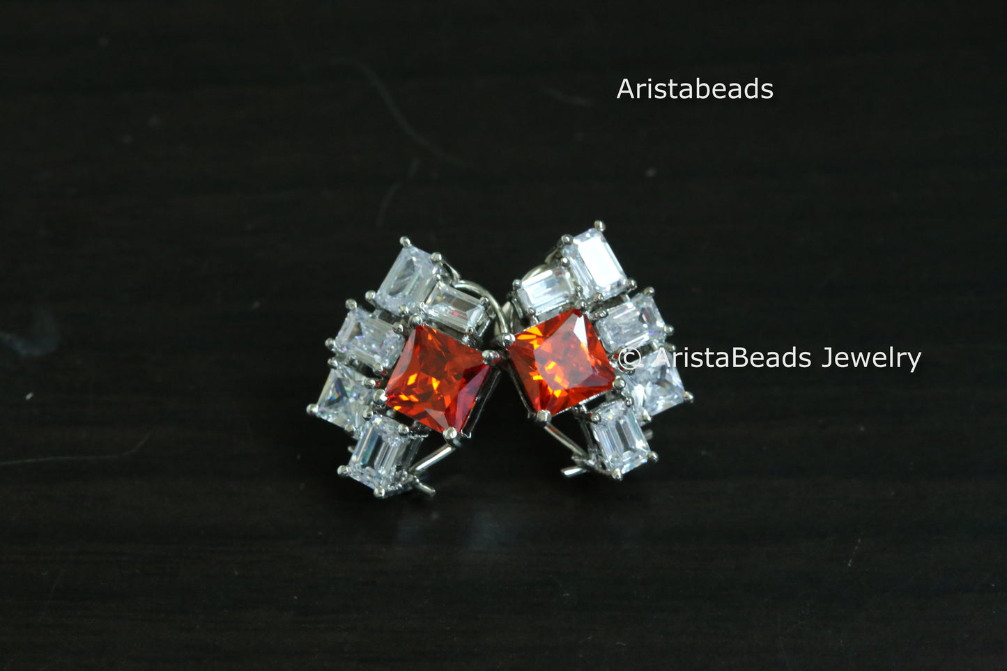 Premium Quality CZ Studs - Orange
