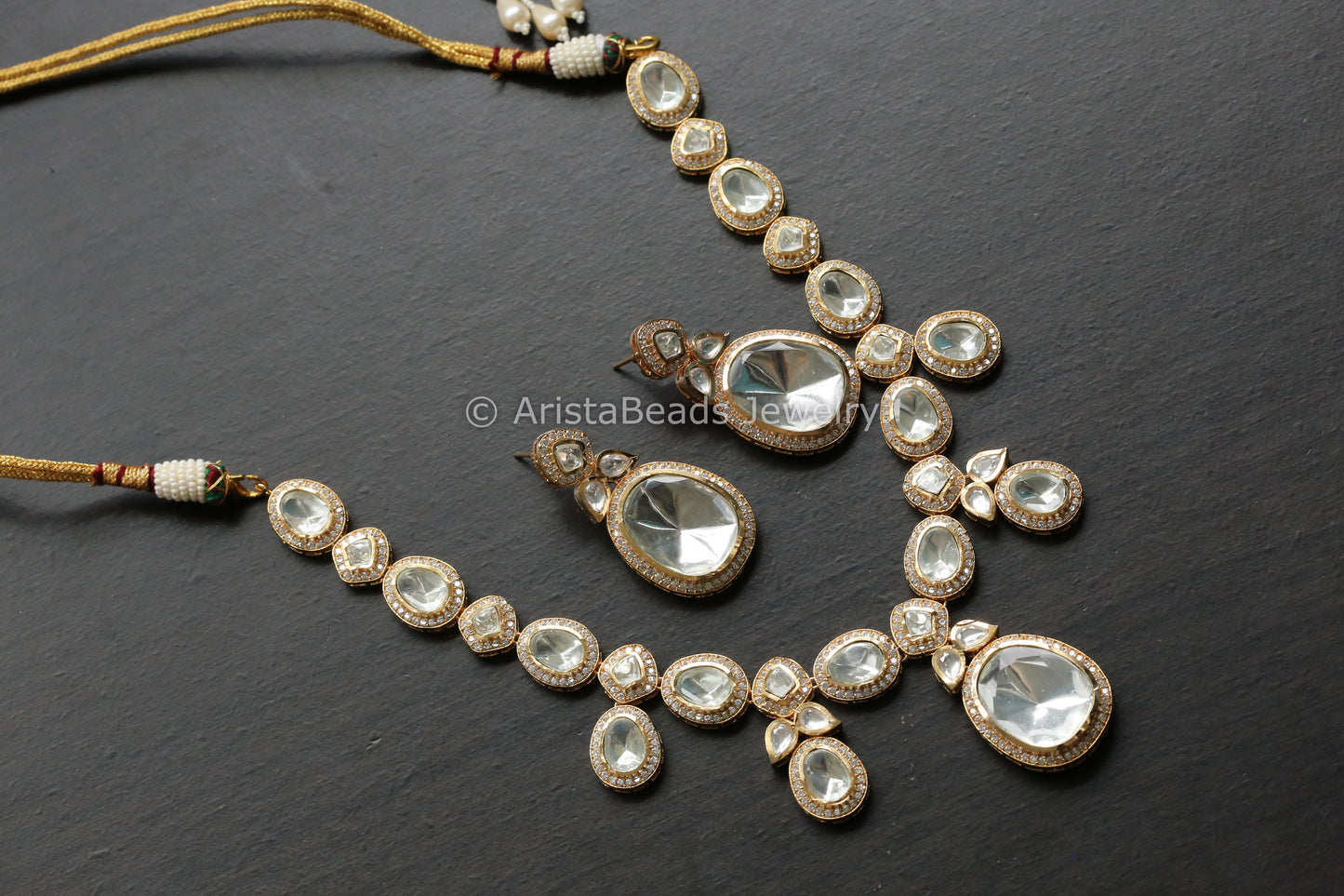 Big Polki Kundan & CZ Necklace Set