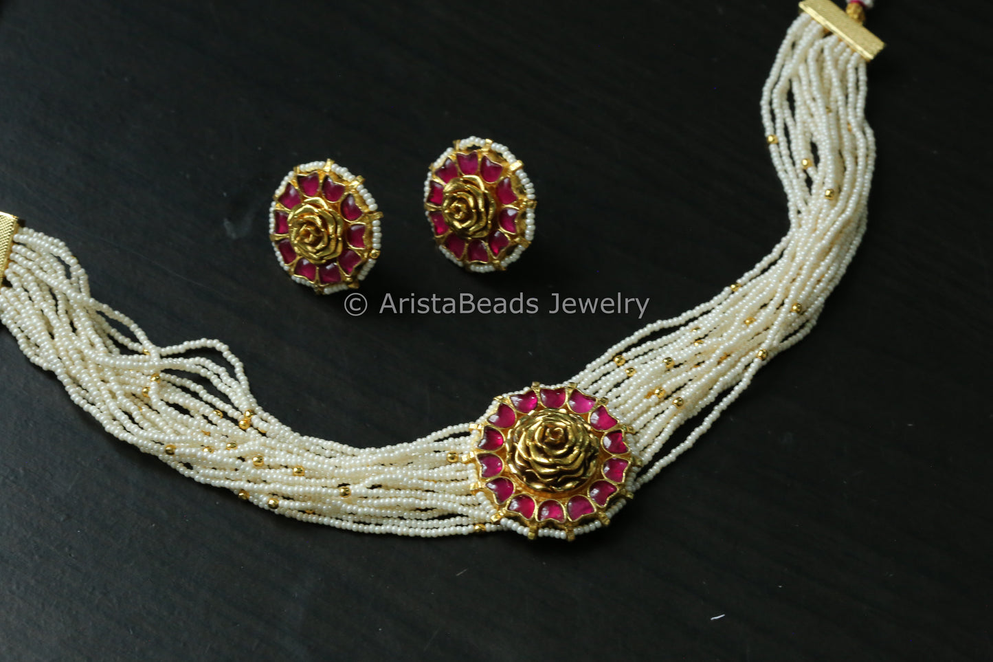 Ruby Pachi Kundan Choker Set