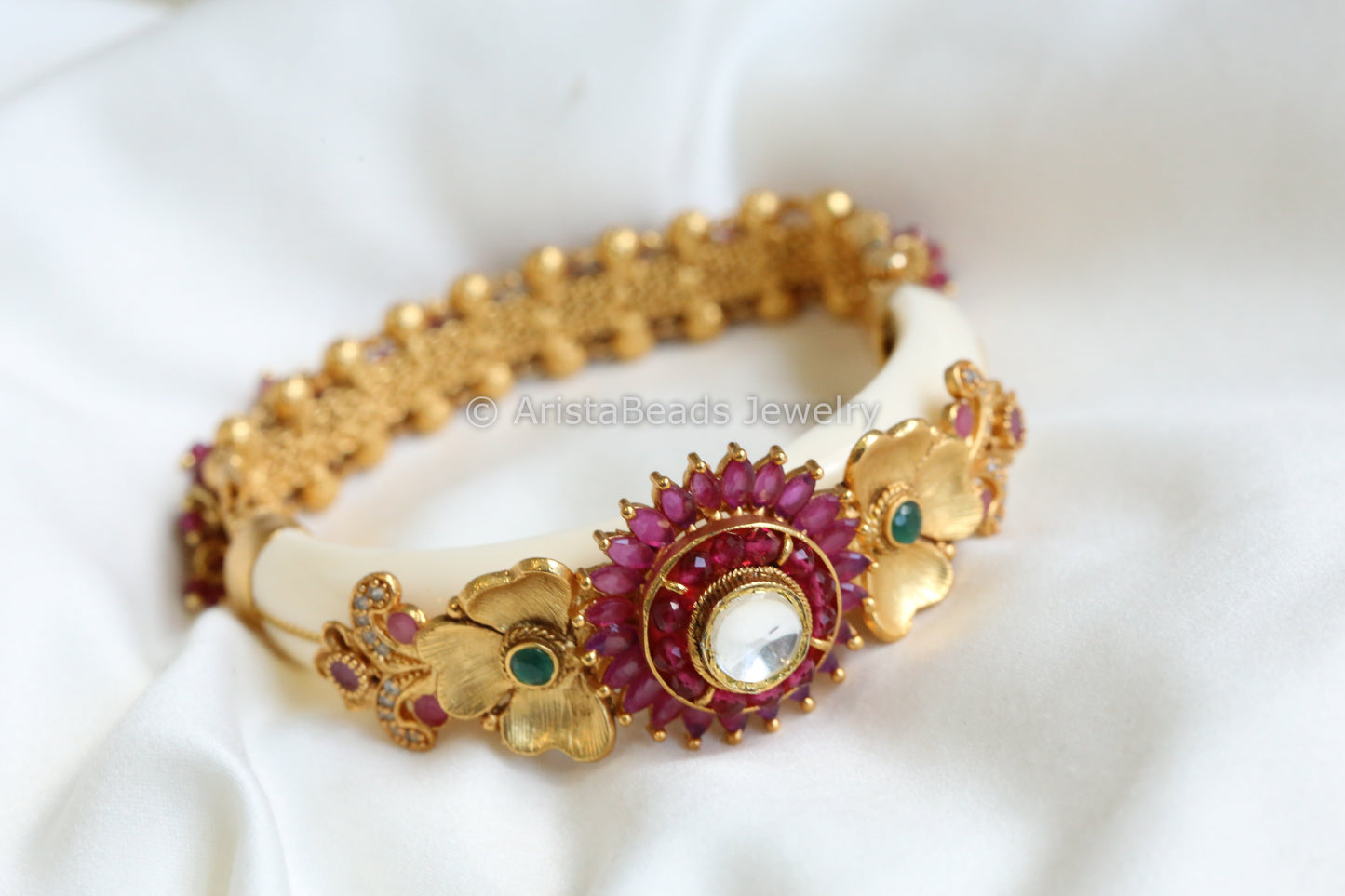 Ivory Flexible CZ Bangle Bracelet (Openable 2.6)