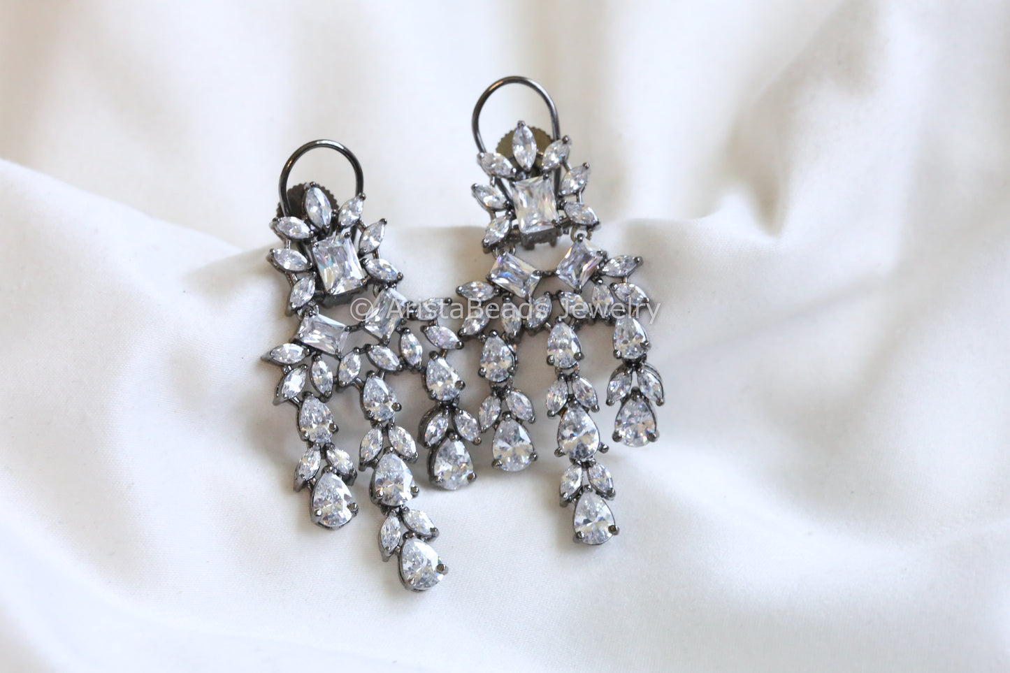 Contemporary Clear CZ Earrings