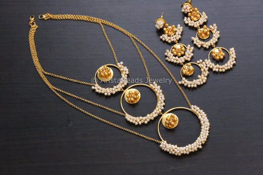 Indowestern Contemporary Gold Necklace Set