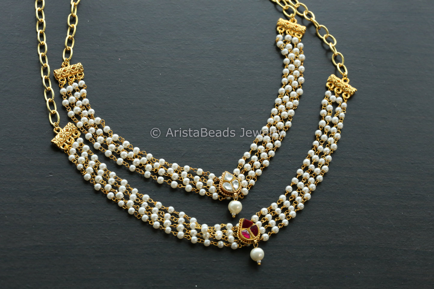 Dainty Jadau Necklace
