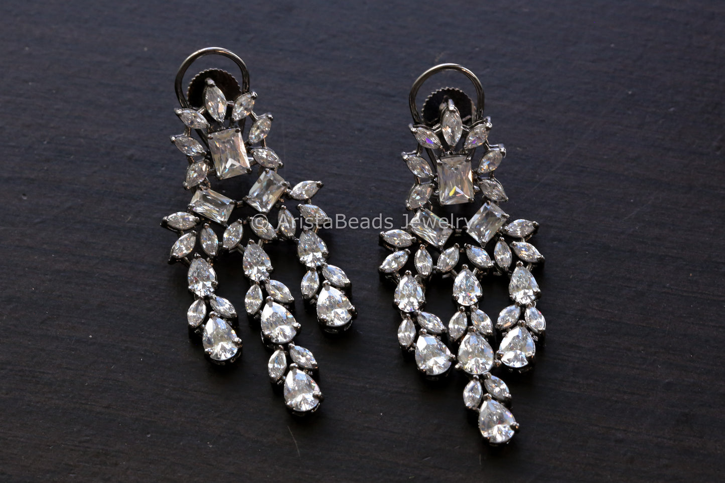 Contemporary Clear CZ Earrings
