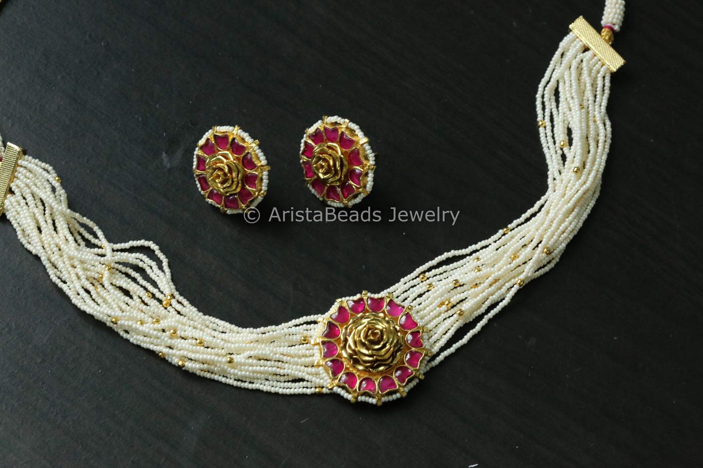 Ruby Pachi Kundan Choker Set