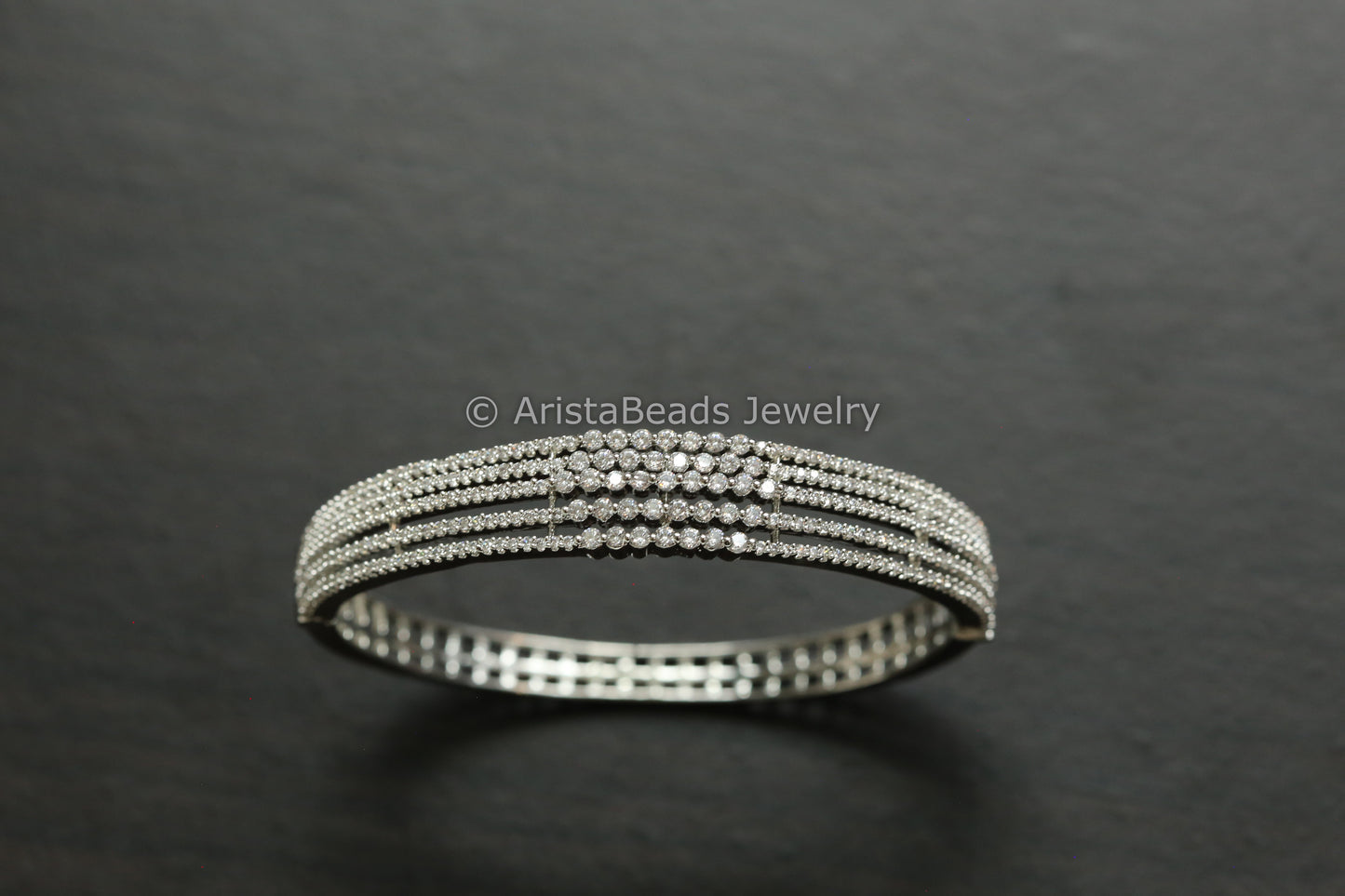 Premium Silver Finish Micro Pave CZ Bracelet (Openable)