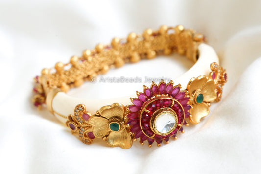 Ivory Flexible CZ Bangle Bracelet (Openable 2.6)