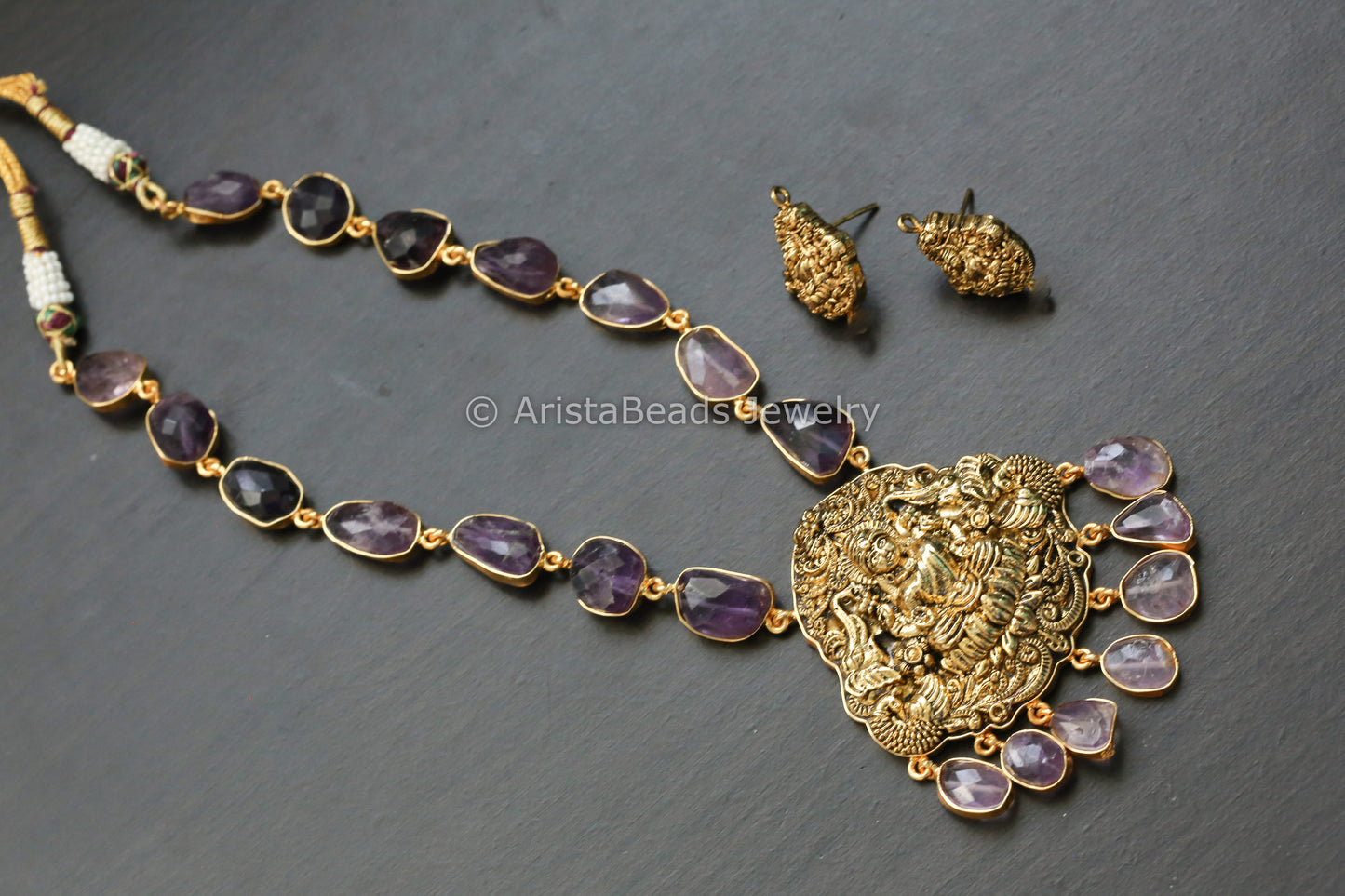 Amethyst Mala Temple Necklace