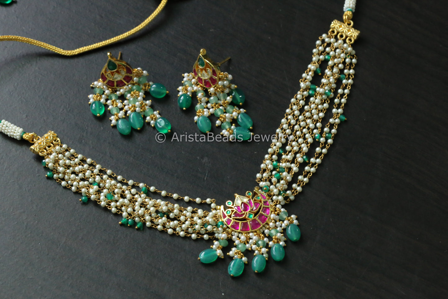 Chand Kundan Pearl Necklace Set