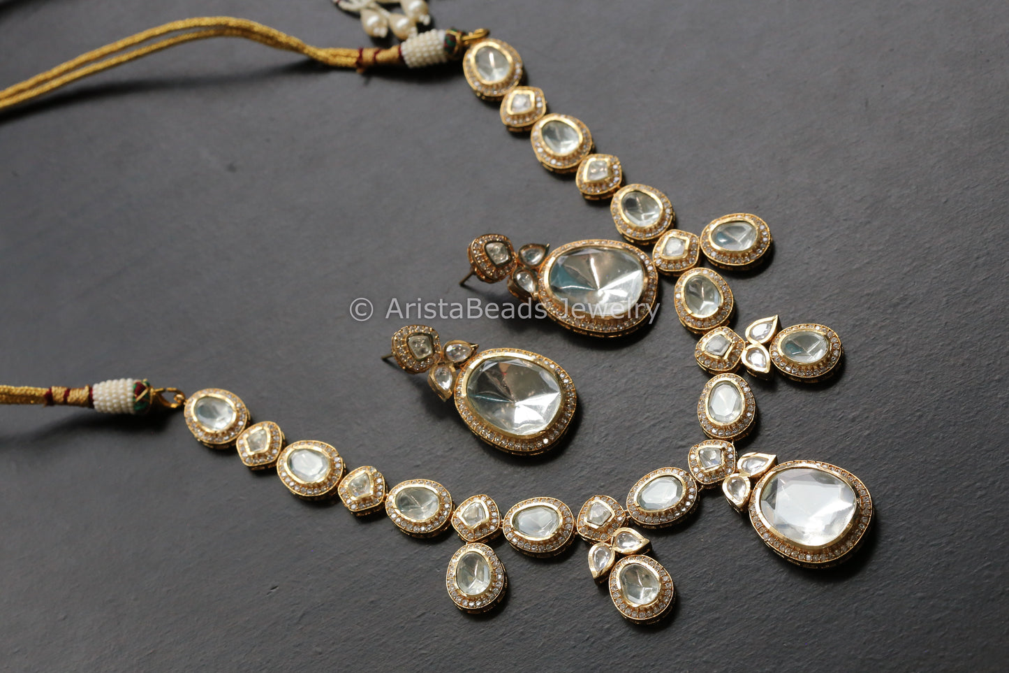 Big Polki Kundan & CZ Necklace Set