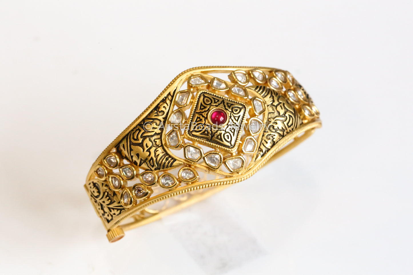 Uncut Polki & Enamel Bracelet