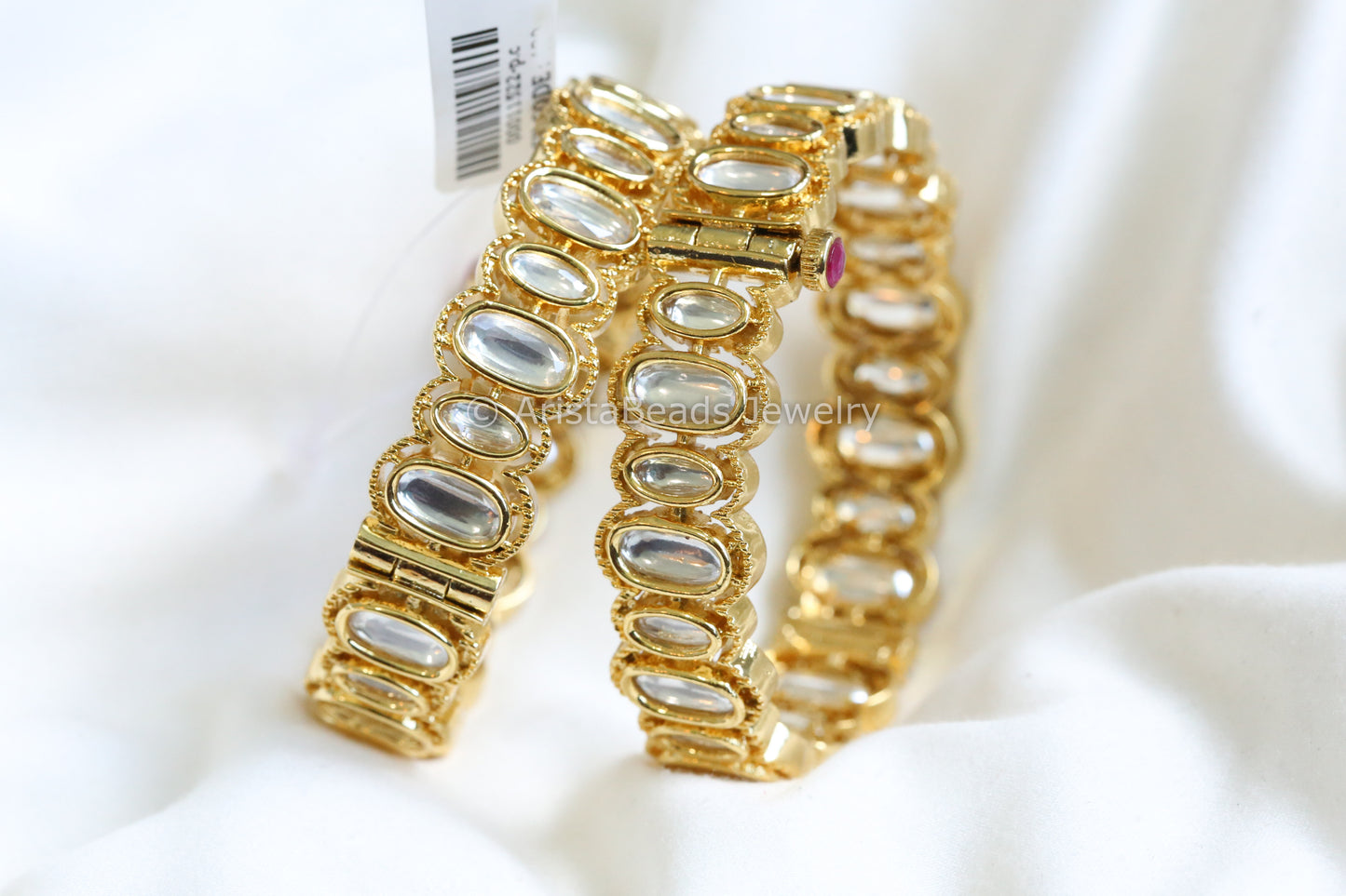 Polki Kundan Gold Bangle Set (Openable 2.4)