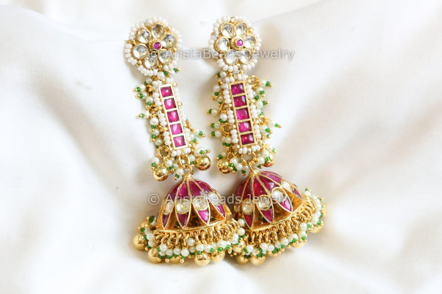Fine Jadau Pachi Kundan Jhumka