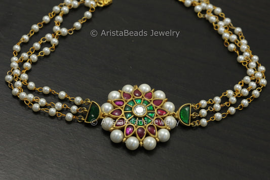 Jadau Kundan Multicolor Choker Necklace