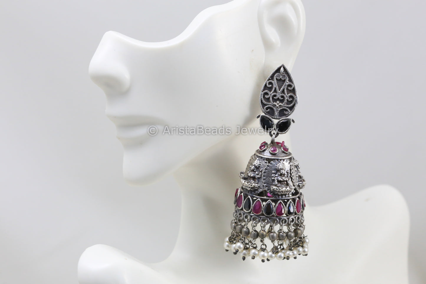 Lakshmi Jhumka - Black Ruby