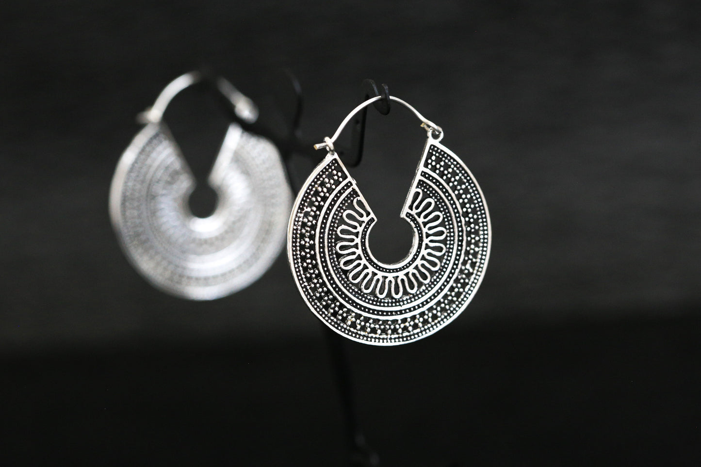 Brass Tribal Hoops