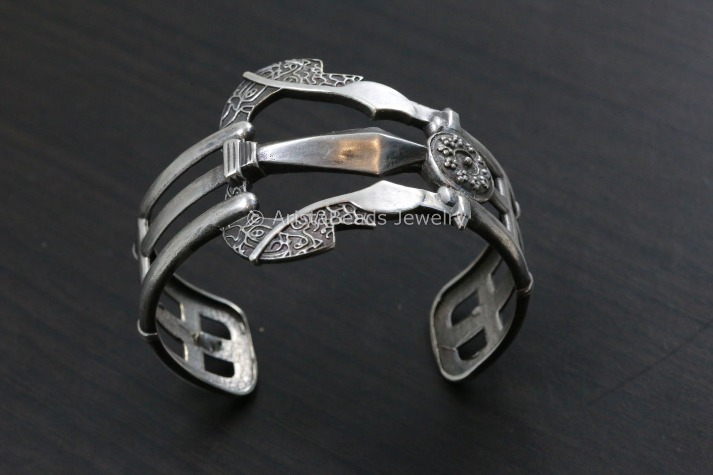 Trishul Silver Look Cuff - Adjustable