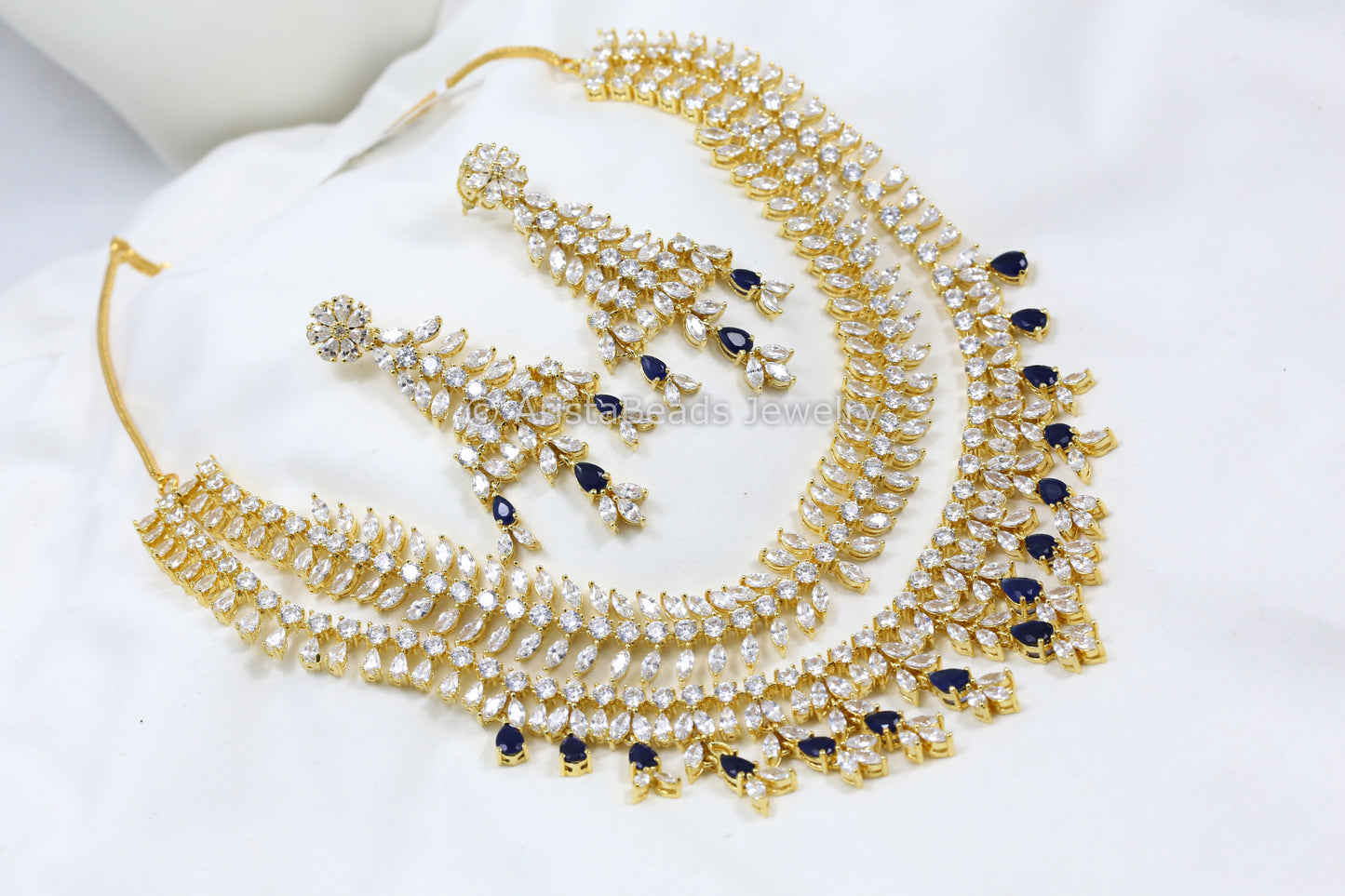 Layered Blue CZ Necklace