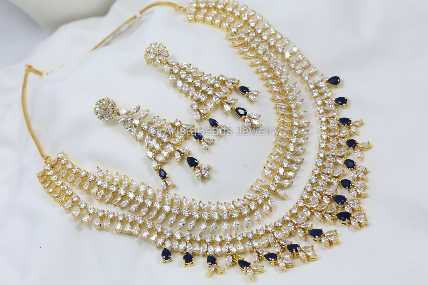 Layered Blue CZ Necklace