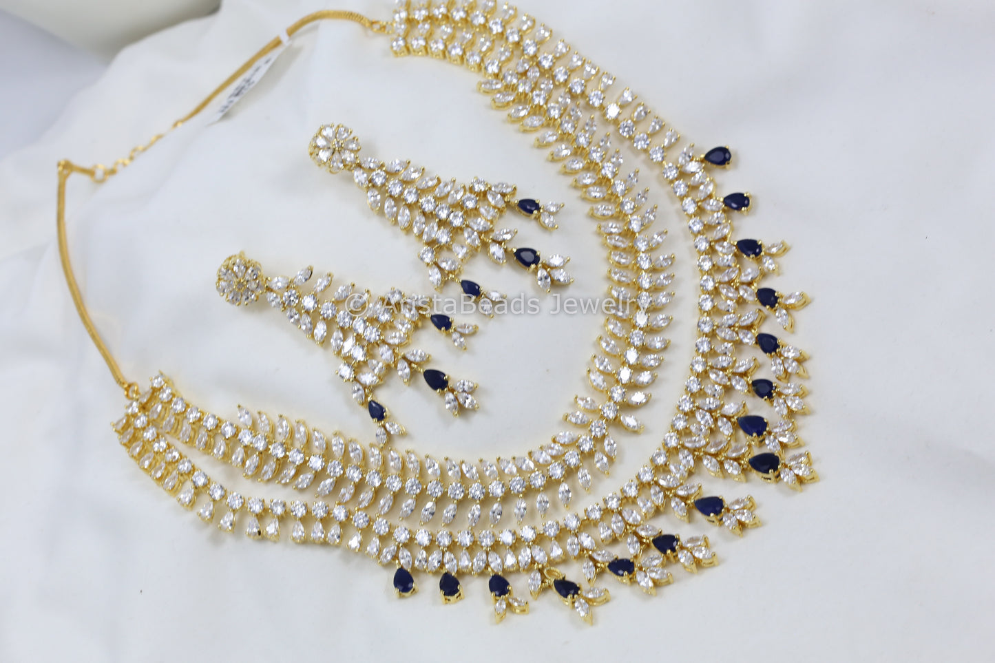 Layered Blue CZ Necklace