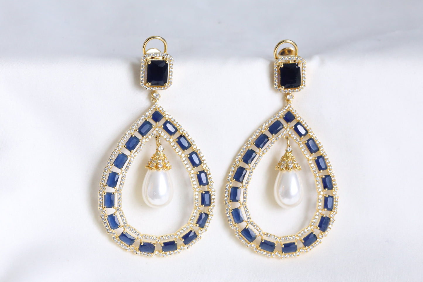 Blue Chandelier Earrings
