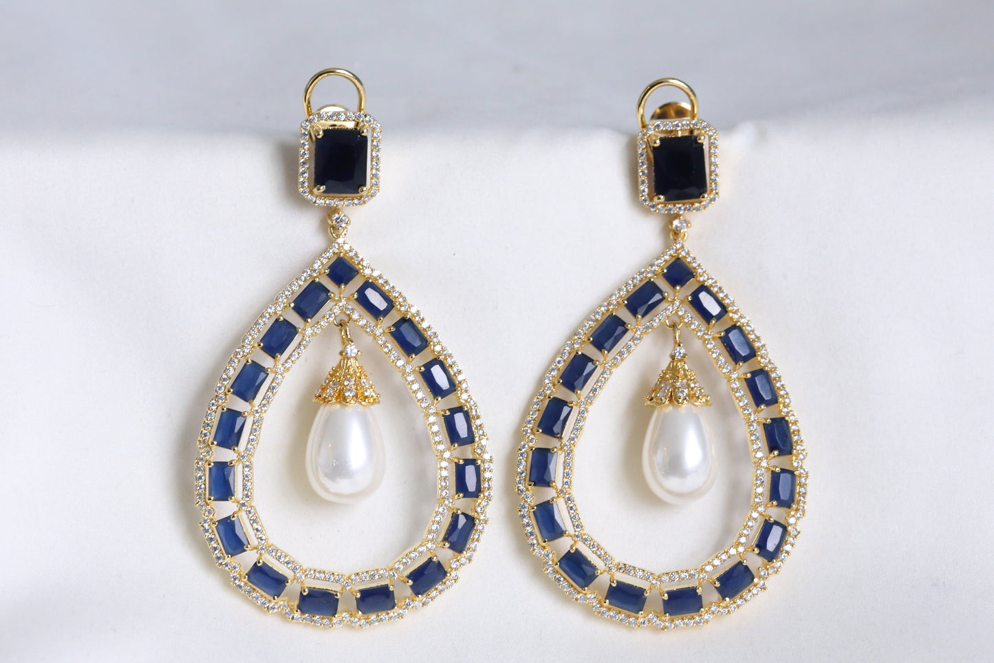 Blue Chandelier Earrings