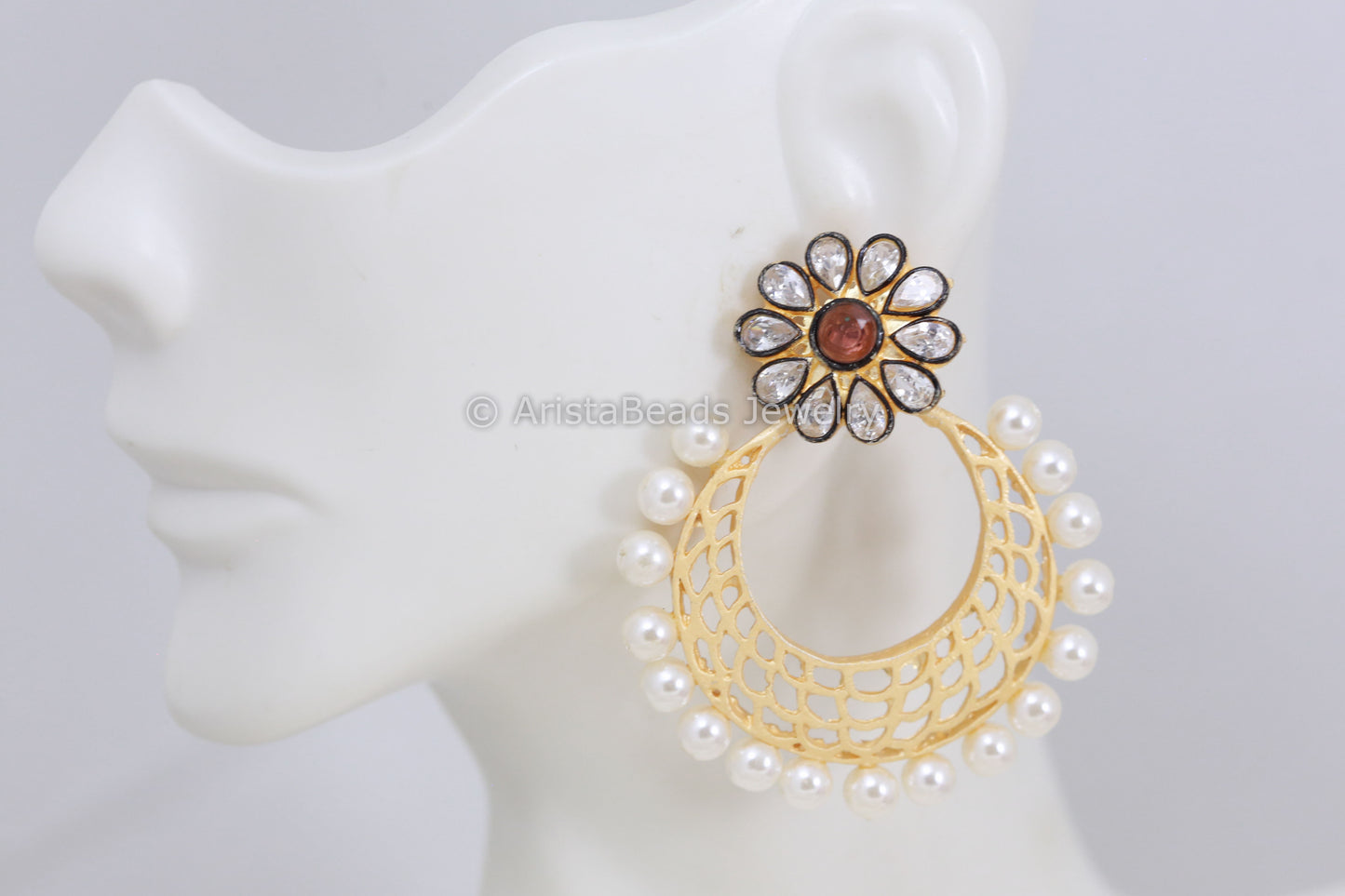 Matt Finish Chandbaali - Brown