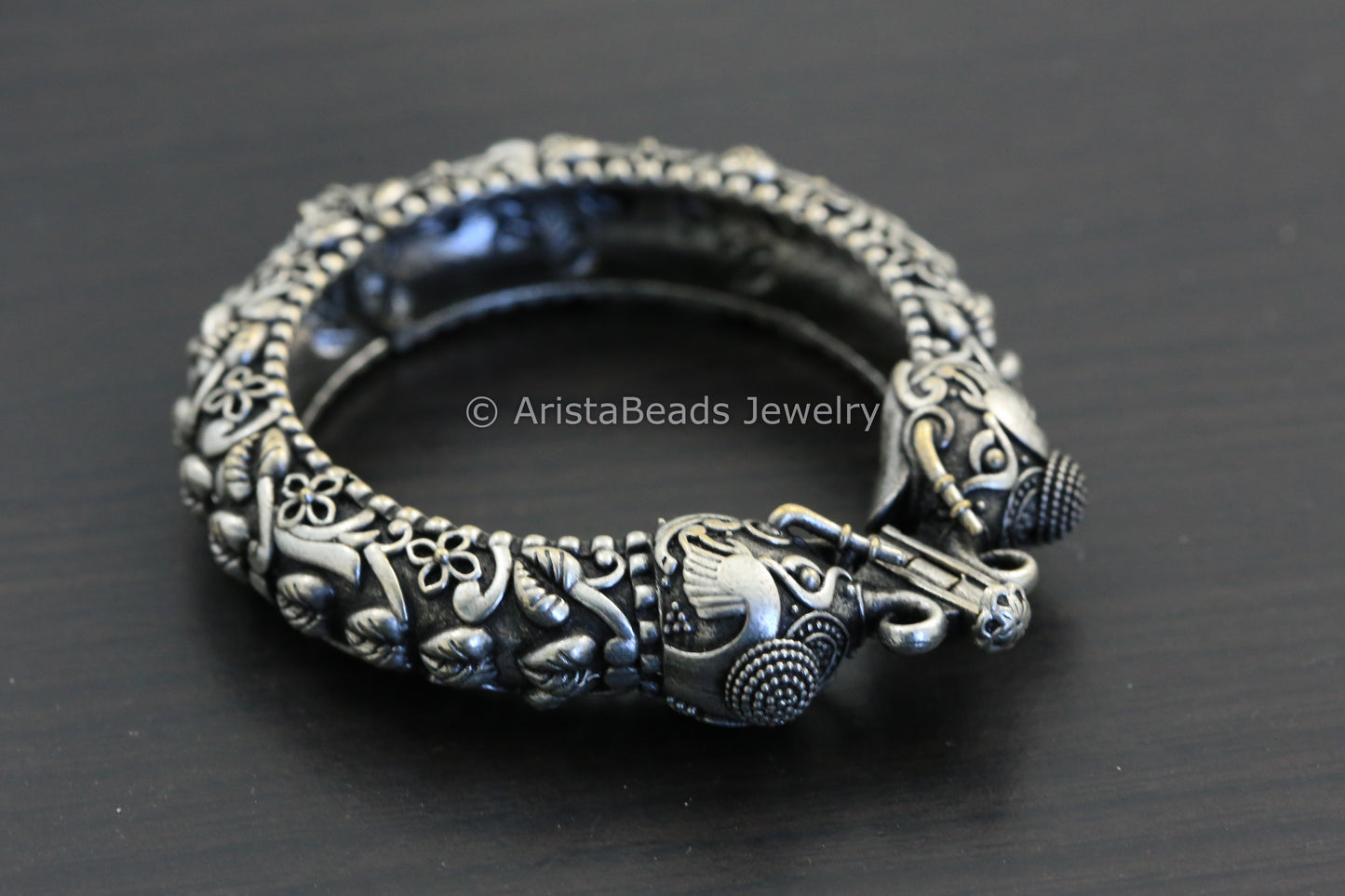 Silver Look Elephant Bangle