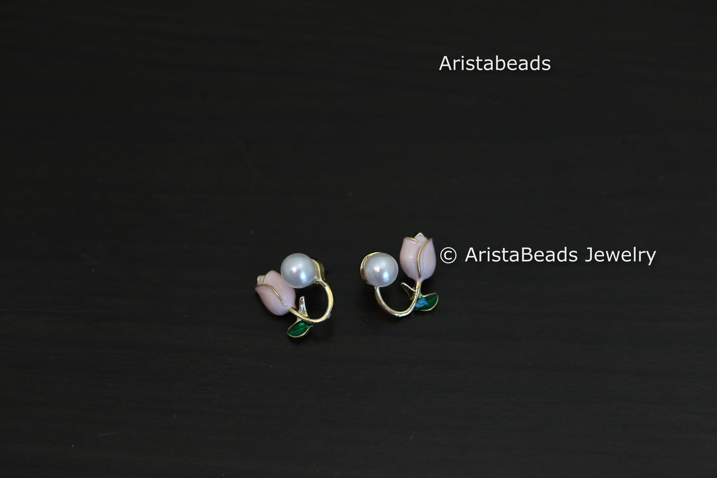 Enamel & Pearl Earrings