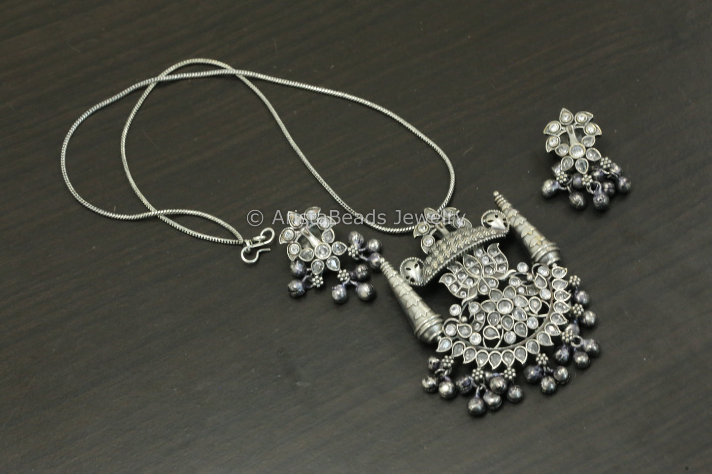 Dainty Kemp Stone Pendant Set- Clear