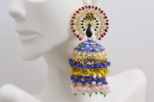 Large Enamel Jhumka- Colors Available