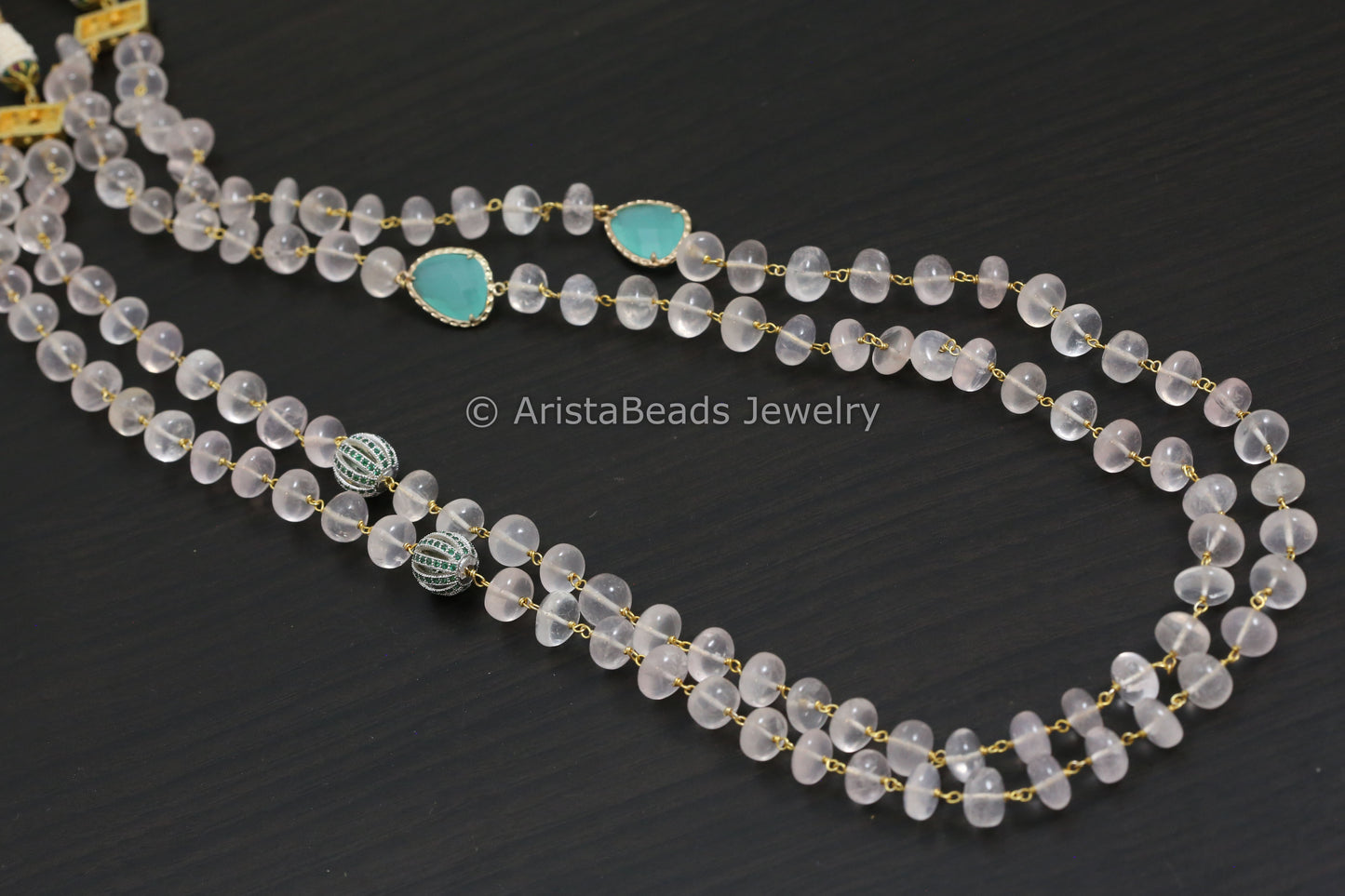 Layered Rose Quartz & Chalcedony Mala