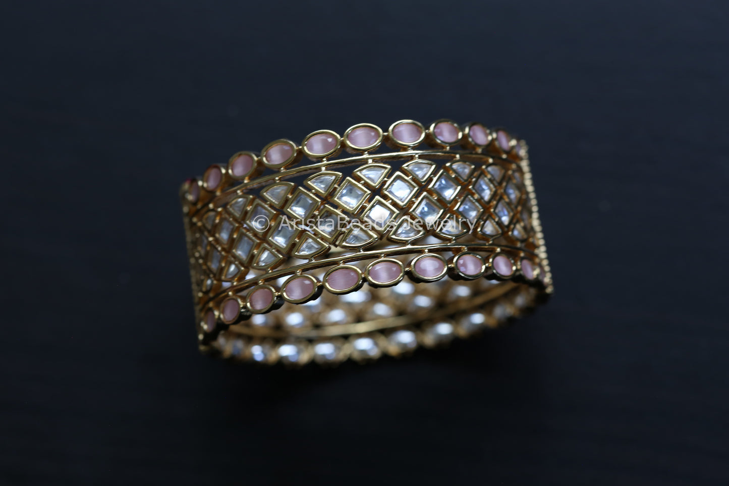 Kundan CZ Polki Bangle (Openable)