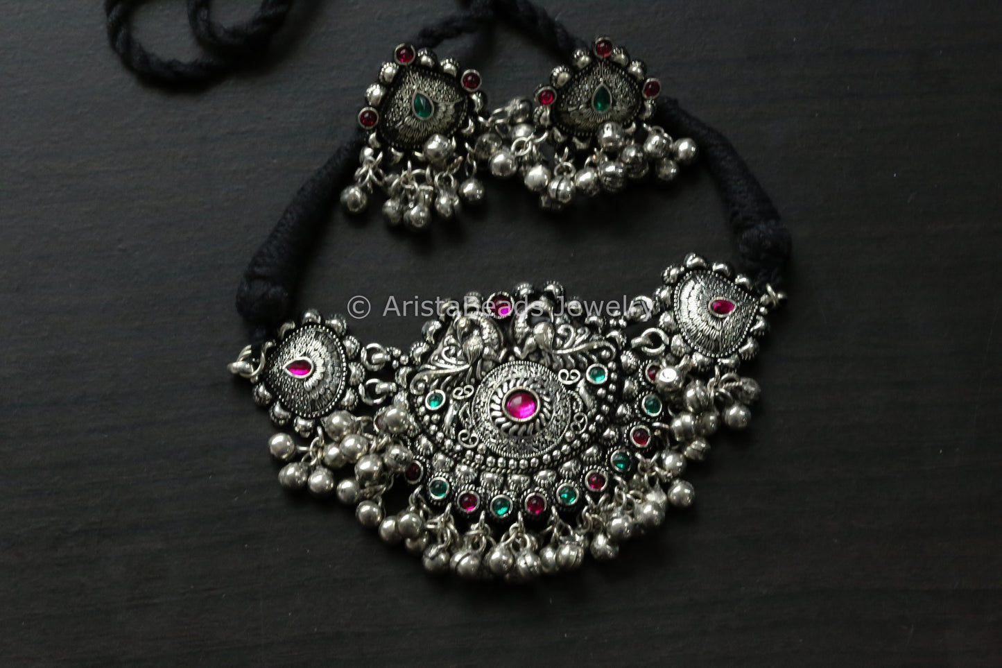 Filigree Kolhapuri Choker - Ruby