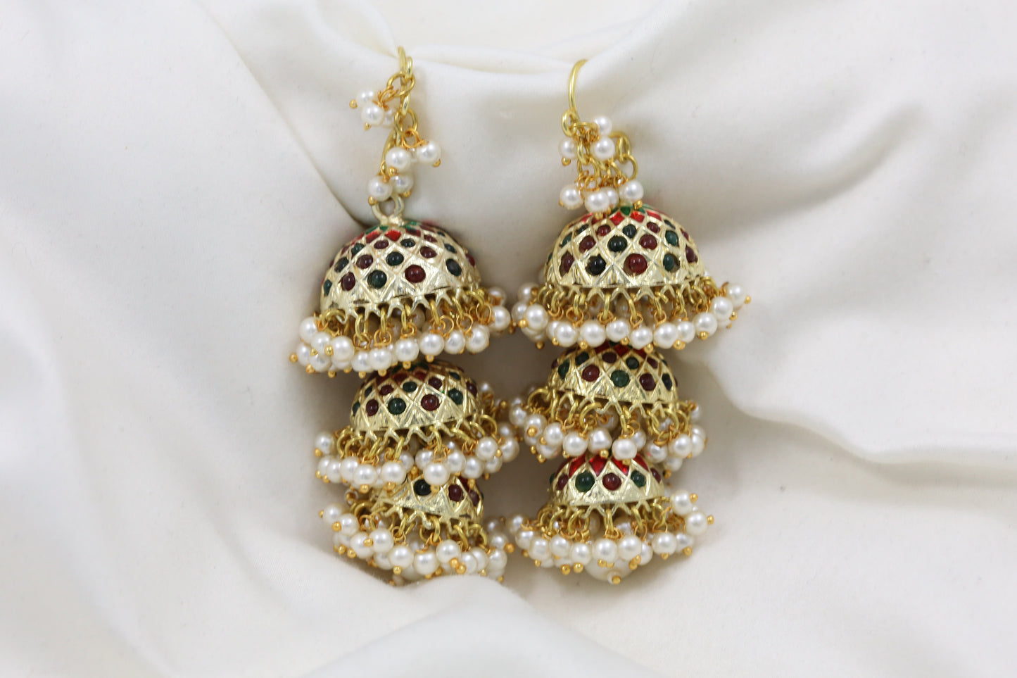 Long Layered Jadau Jhumka