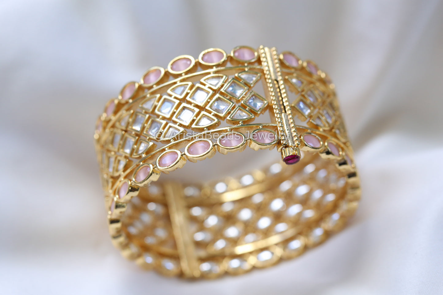 Kundan CZ Polki Bangle (Openable)