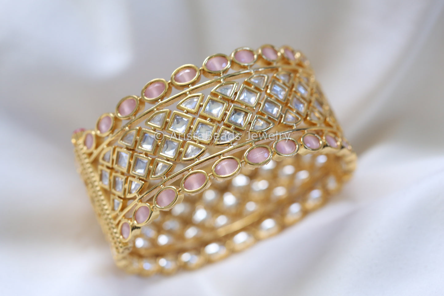 Kundan CZ Polki Bangle (Openable)
