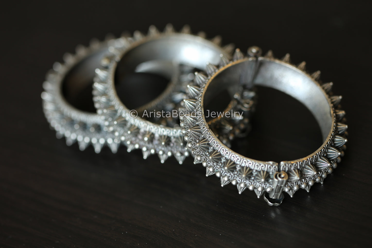 Silver Look Alike Spike Bangle (openable)