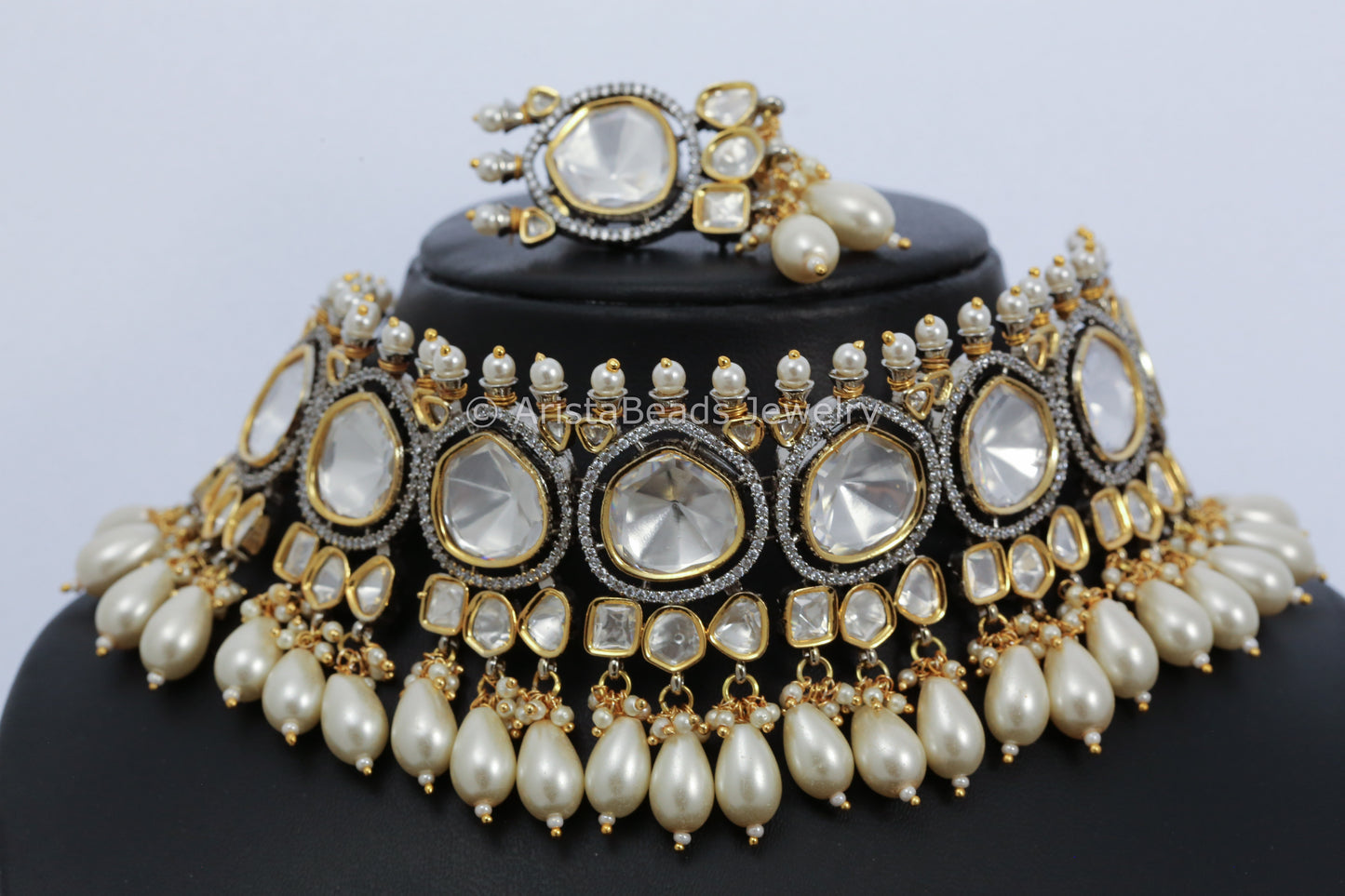 Big Uncut Polki Kundan Choker Set