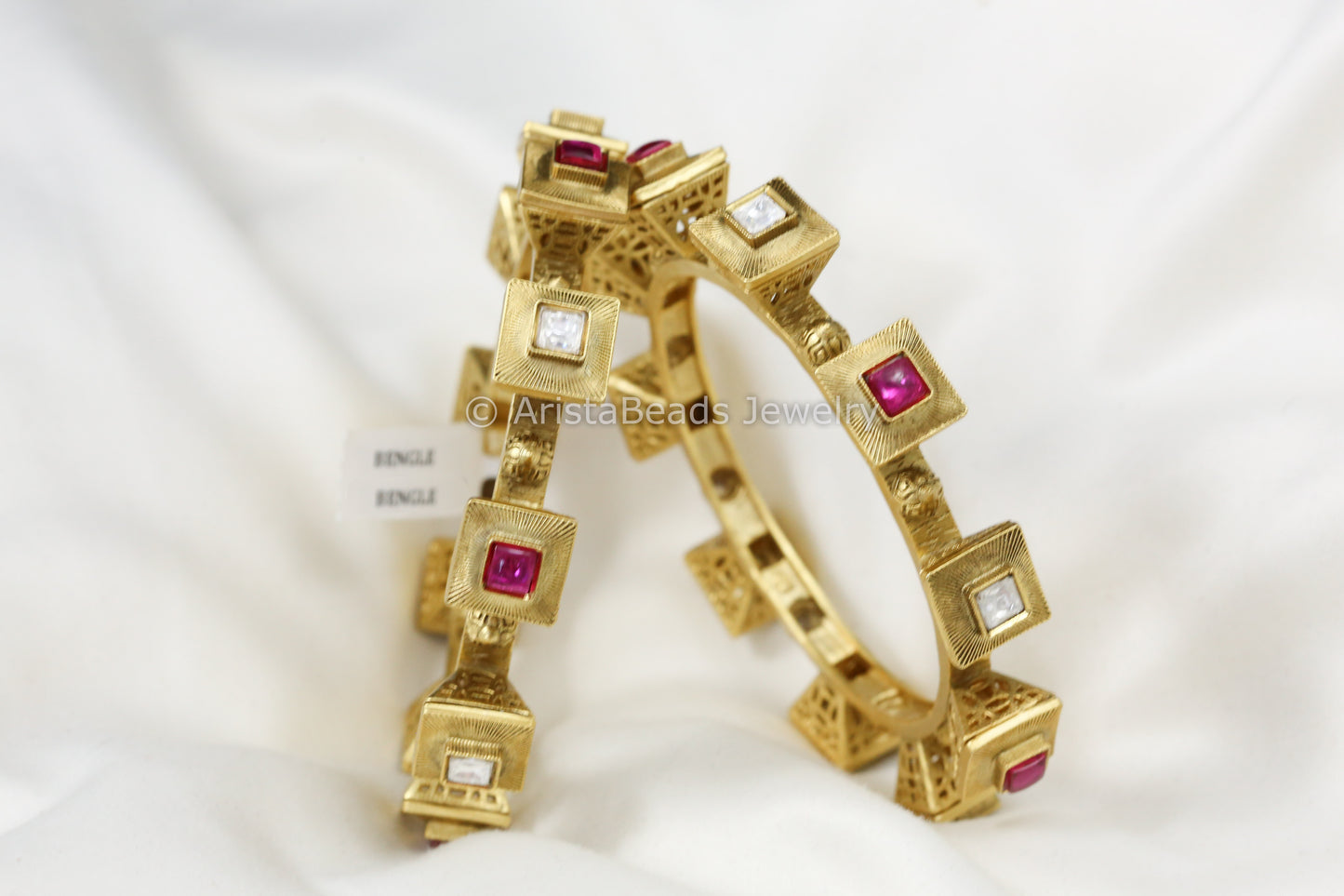 Antique Gold Pacheli Bangle Set (2.8)