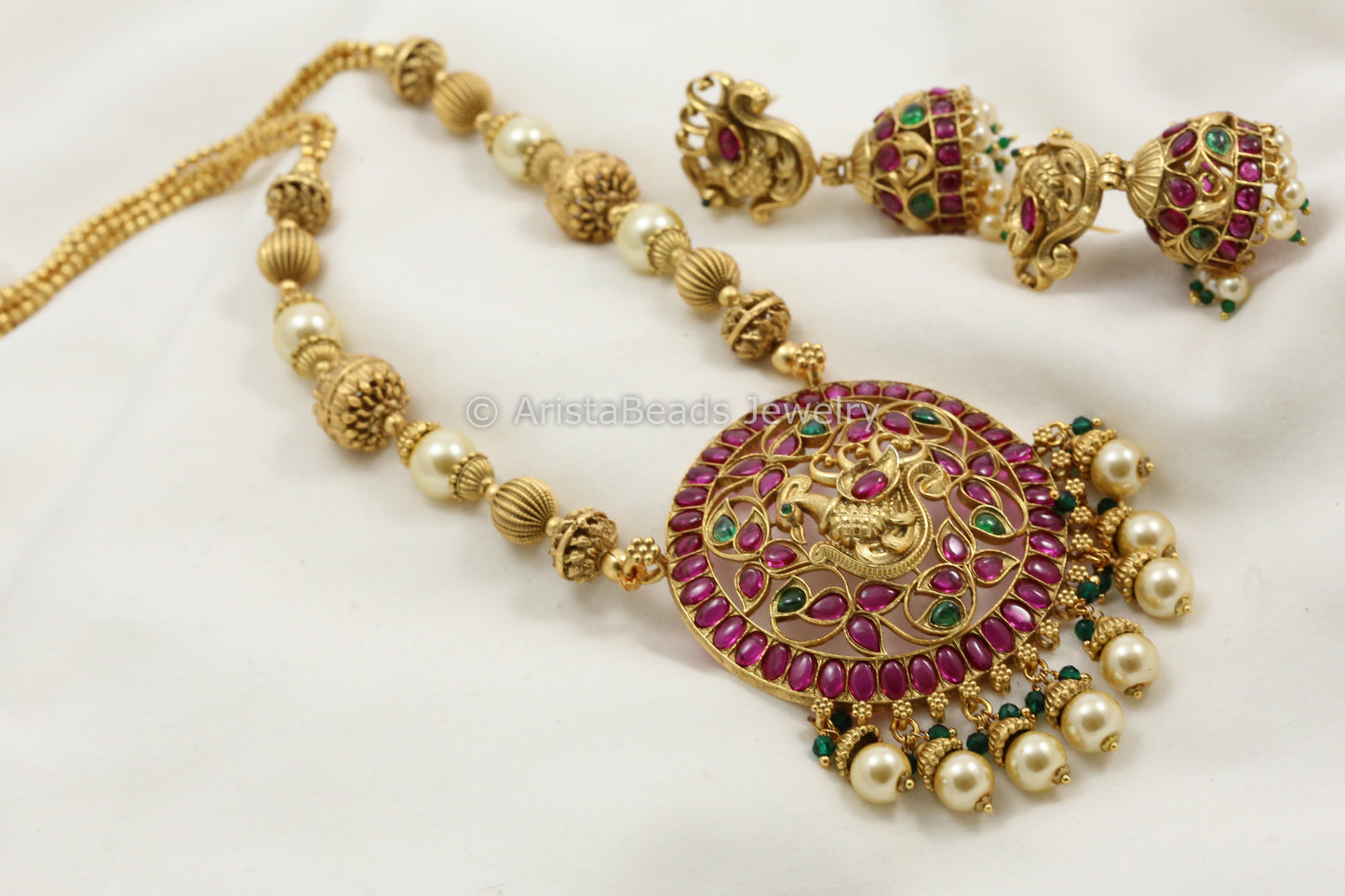 Kemp Stones Peacock Pendant Set
