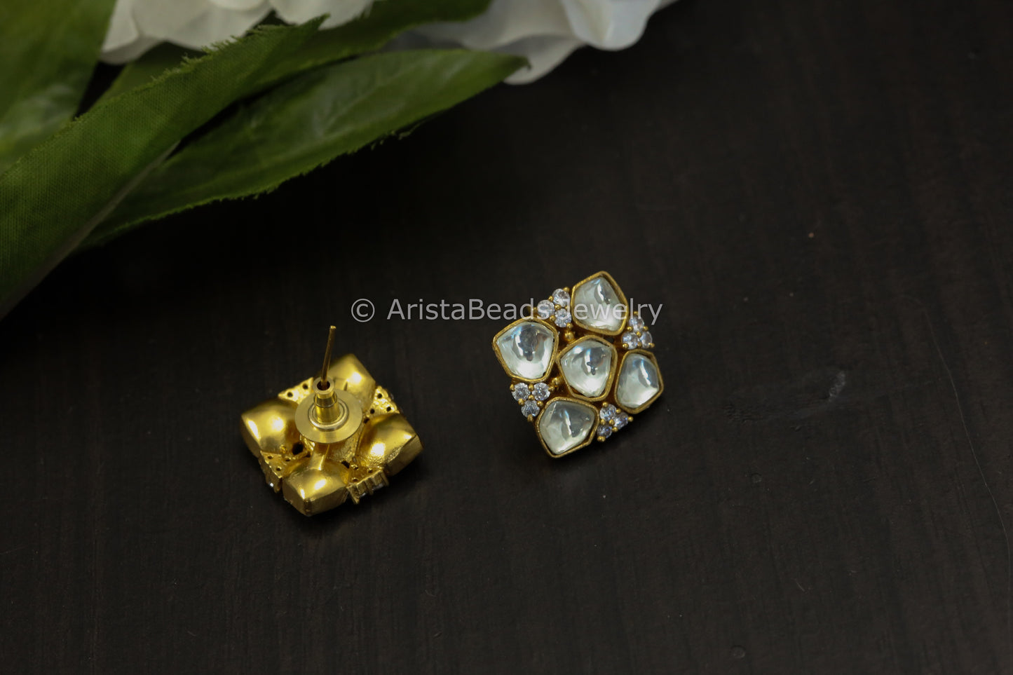 Cute Uncut Polki Studs