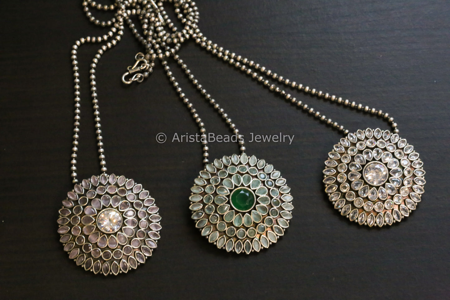 Round CZ Pendant Chain Necklace