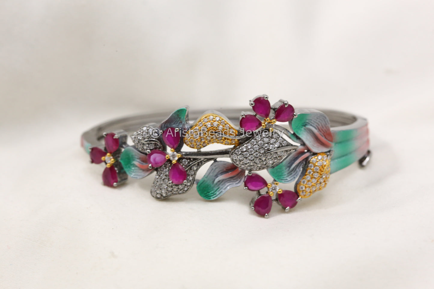 Victorian CZ Bangle Bracelet