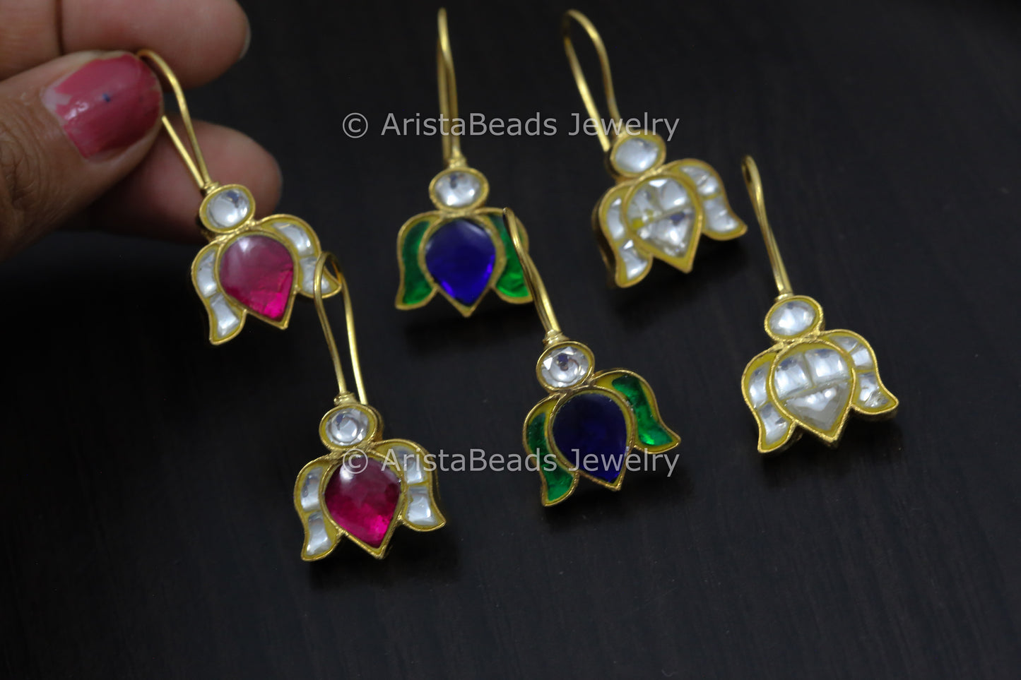 Small Lotus Hook Earrings