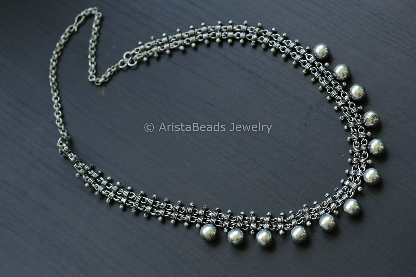 Long Silver Look Necklace