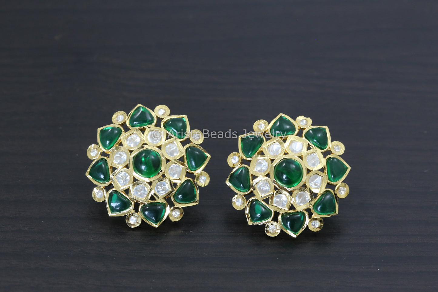 Large Silver Foil Kundan Studs - 4 colors