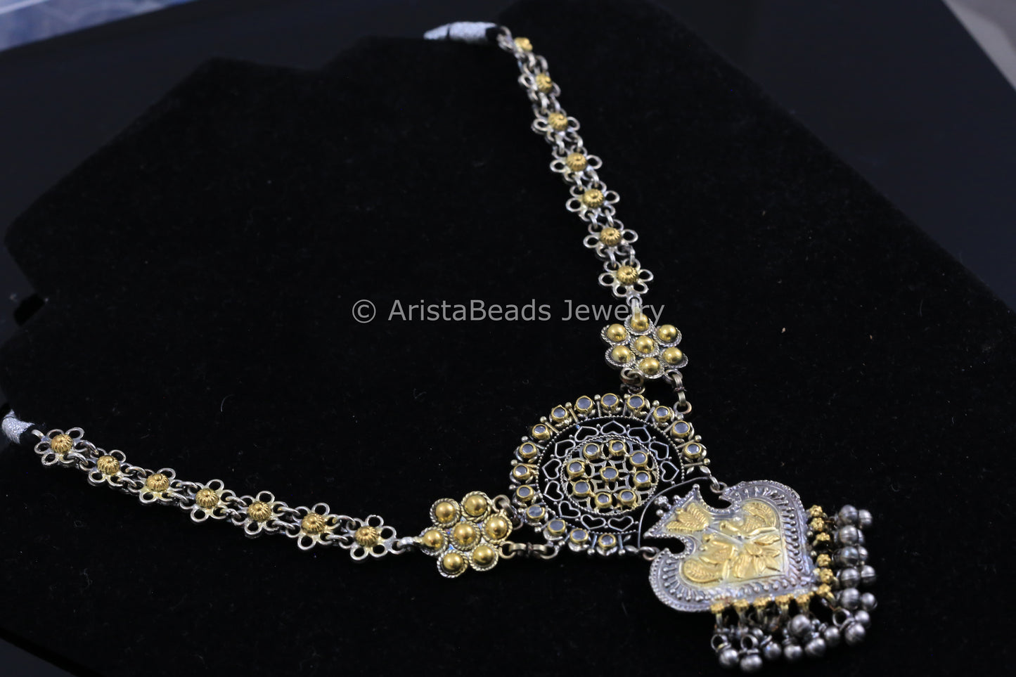925 Dual Tone Polki Necklace