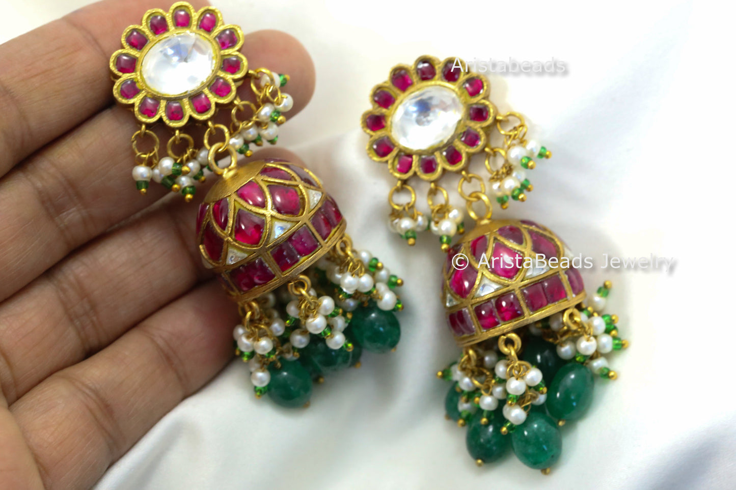 Handmade Jadau Kundan Jhumka